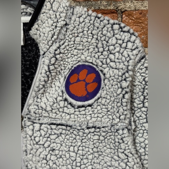 Champion Black and White Clemson Sherpa Jacket Size Medium - Picture 3 of 7